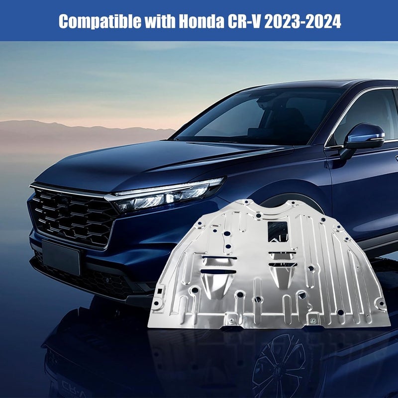 TomGoo درع حماية رذاذ المحرك متوافق مع هوندا CRV 2023 2024 2025، غطاء درع حالة المحرك تحت السيارة OEM 74112-3A0-A00 741123A0A00، درع رذاذ المحرك - Image 3